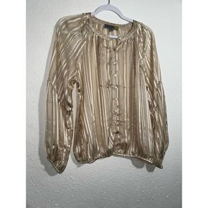 Anthropologie Figueroa & Flowers Blouse Size M Color Gold